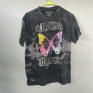 Chemistry Men’s M Chasing Dreams Tie Dye Butterfly Skeleton T Shirt Whimsigoth